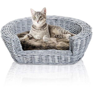 Studio Studio Elevated Cushioned Rattan Pet Bed – One Size